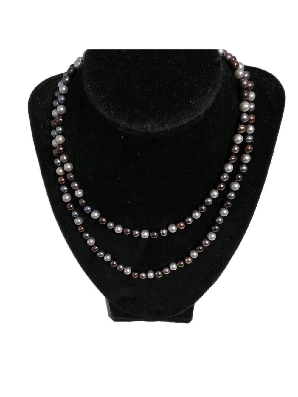 Vintage Multi Color Freshwater Pearls 36 inch Necklace